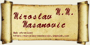 Miroslav Mašanović vizit kartica